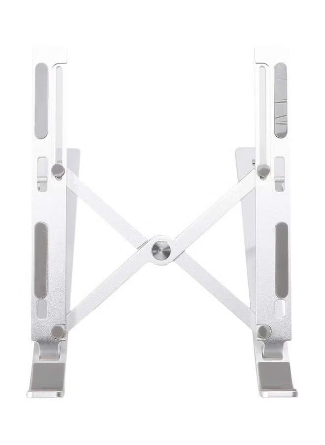 Generic Portable Laptop Stand Foldable Aluminum Alloy Laptop Riser Silver  - Image 3