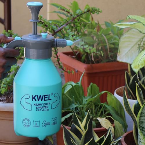Kwel Heavy Duty Garden Pump Pressure Sprayer, Lawn Sprinkler, Water Mist, Spray Bottle For Herbicides, Pesticides, Fertilizers, Plants Flowers 2.2 Liter Capacity (Blue, Pack Of 1), Hand Powered - Image 5