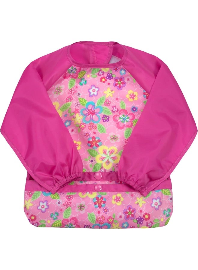 green sprouts Snap & Go Easy-wear Long Sleeve Bib 12-24mo Aqua Dinosaurs - Image 2