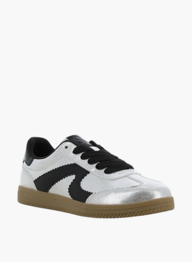 اس جي SJ Women's Panelled Lace-Up Sneakers