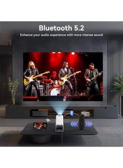 TIGER Mini Projector 4K, Native 1080P Smart Projector Built-in Android TV 11.0, with Wifi and Bluetooth, Auto Keystone 10000 Lumens, 180 Degree Rotation Short Throw Projector HY320 (White) - Best for Home Cinema, Gaming, Movies, and Outdoor Entertainment  - Image 4