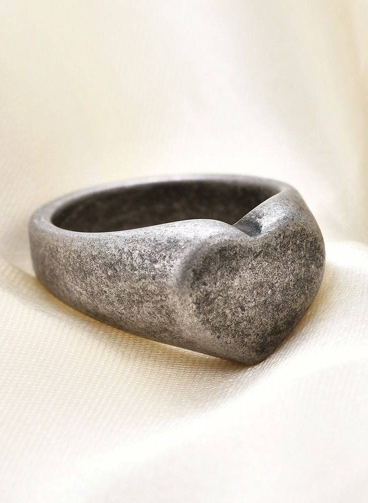 Loquat Stainless Steel Solid Polished Signet Ring
