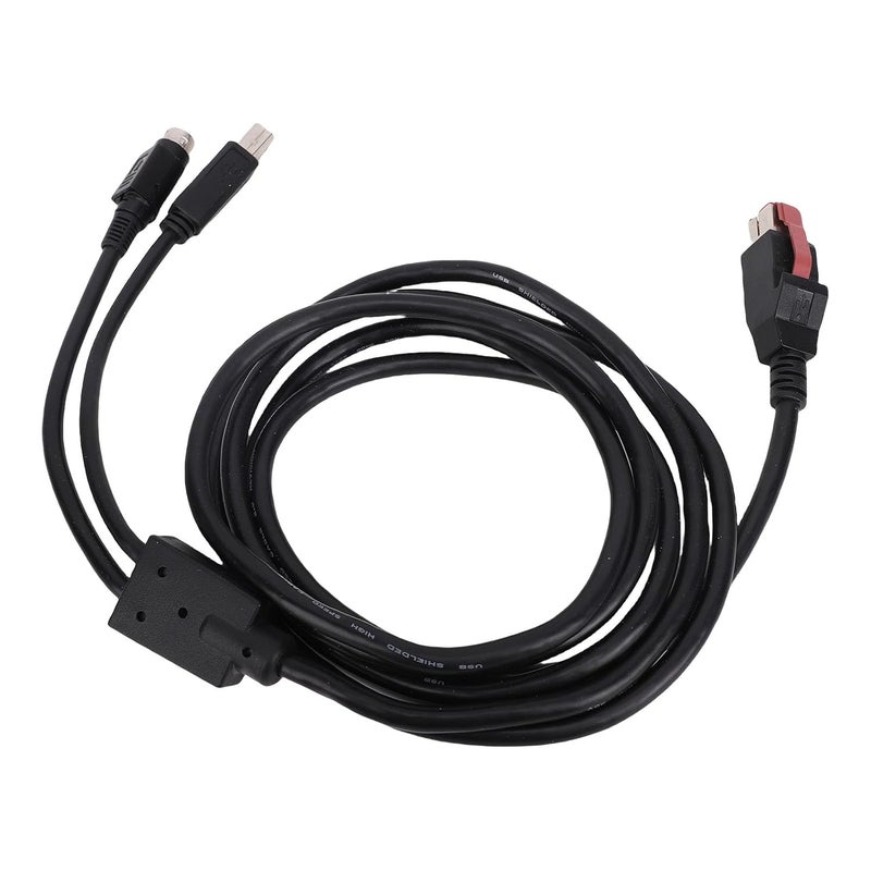 Printer Data Cable Premium 1.8m USB to USB2.0 B Male and 3 Pin Power Din Cord for Warehouse Inventory Management PVCSpecification - Image 1