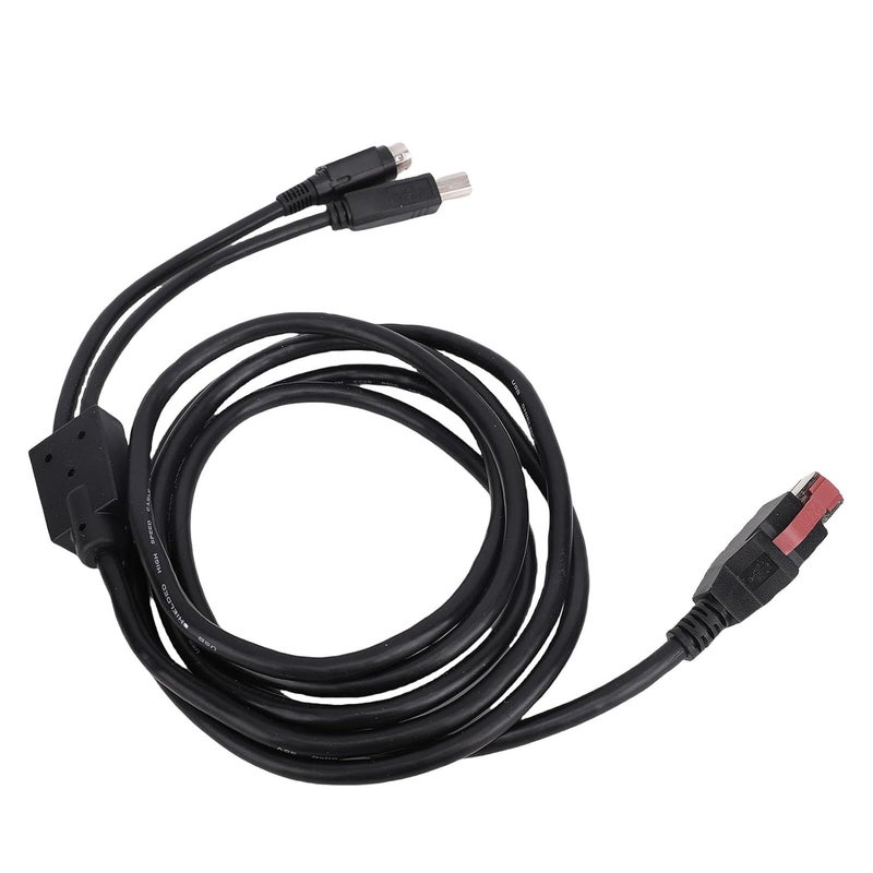 Printer Data Cable Premium 1.8m USB to USB2.0 B Male and 3 Pin Power Din Cord for Warehouse Inventory Management PVCSpecification - Image 3