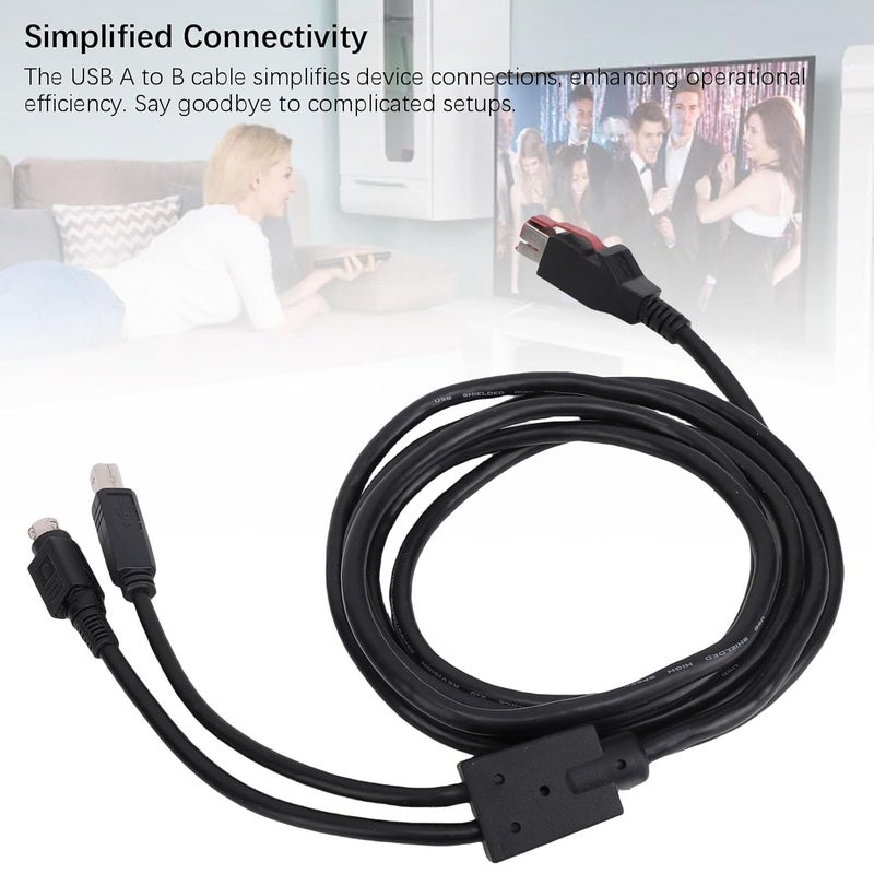 Printer Data Cable Premium 1.8m USB to USB2.0 B Male and 3 Pin Power Din Cord for Warehouse Inventory Management PVCSpecification - Image 2