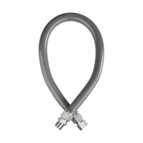 PLUMBINGMASTER 24 34MIP x 34FIP Gas Connector Hose Supply1ODGray PVC Coated Gas LineFull Flow Gas Hose for Indoor and Outdoor - Image 1