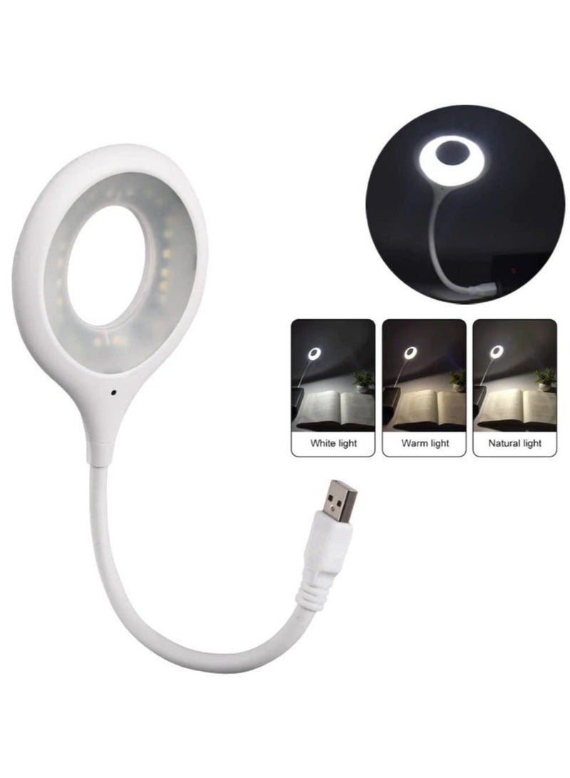 Raxoom Smart LED Desk Lamp Portable Voice Operated Night Light Folding USB Table Lamp Super Bright Ring Light 3 Mode Eye Protection Desk Lamp Voice Control USB LED Lamp for Study Office - Image 1
