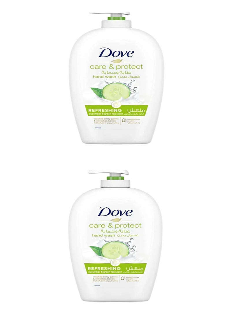Dove Hand Wash Refreshing Care & Protection with Cucumber and Green Tea 2*500 ml  (pack of 2)