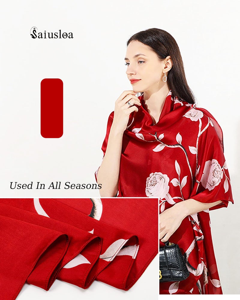 Saiusloa Dress Scarves Shawl Wraps Long Silky Scarf for Women Dressy Fashion Lightweight for Decorative Formal Evening Gowns-1001 - Image 5