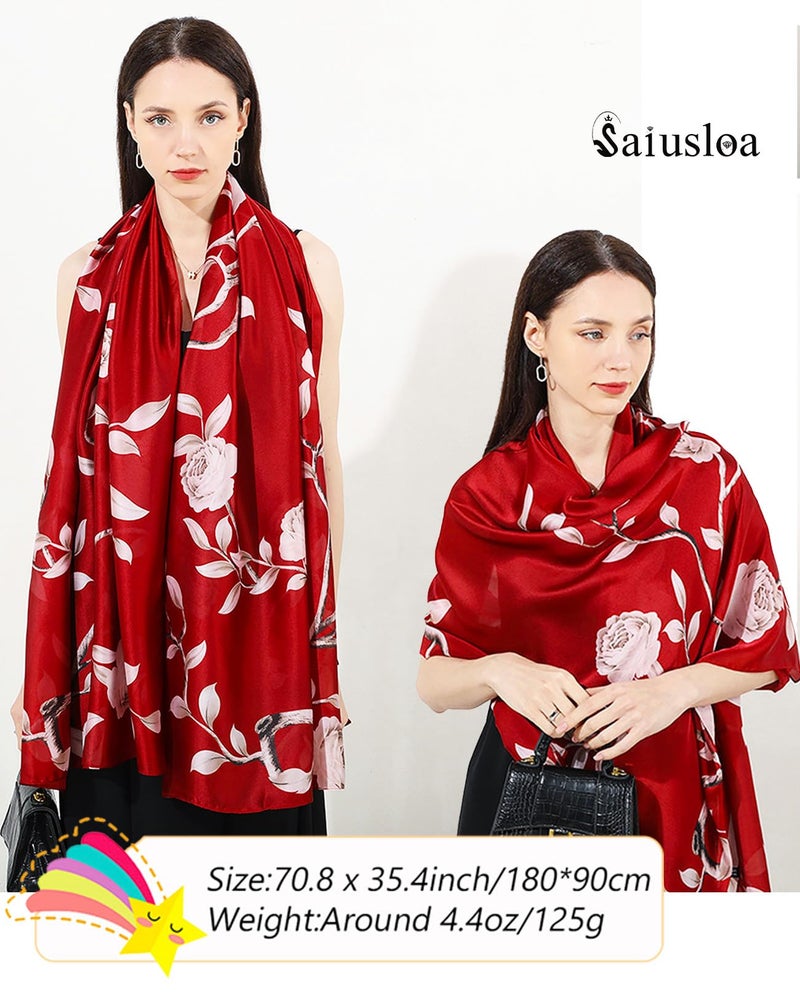Saiusloa Dress Scarves Shawl Wraps Long Silky Scarf for Women Dressy Fashion Lightweight for Decorative Formal Evening Gowns-1001 - Image 4