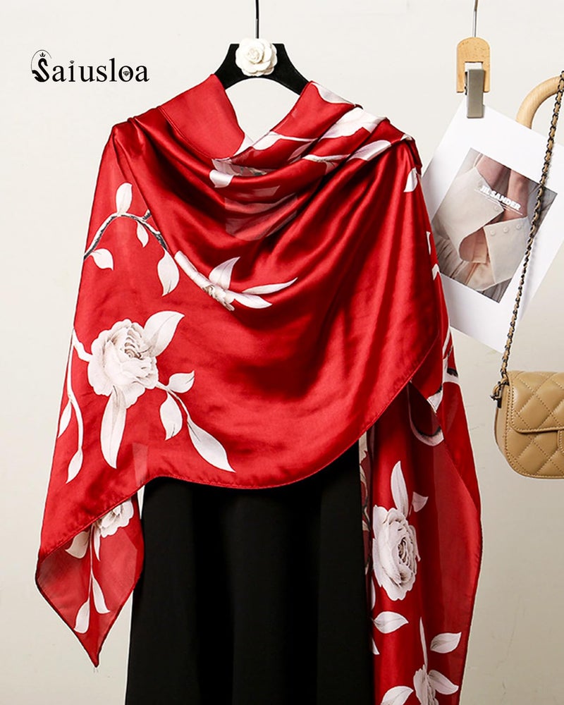 Saiusloa Dress Scarves Shawl Wraps Long Silky Scarf for Women Dressy Fashion Lightweight for Decorative Formal Evening Gowns-1001 - Image 2