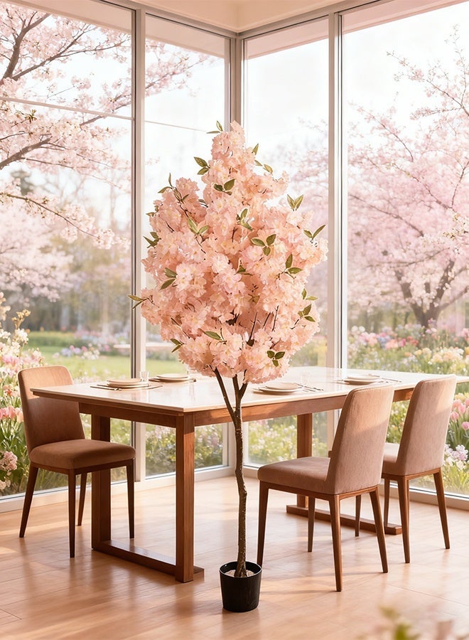 Sharpdo 180cm High-Fidelity Simulation Cherry Blossom Tree – Realistic Pink Cherry Blossom Decorative Plant, Suitable For Garden And Horticultural Decorations, Ideal For Home, Office, And Wedding Décor. - Image 2