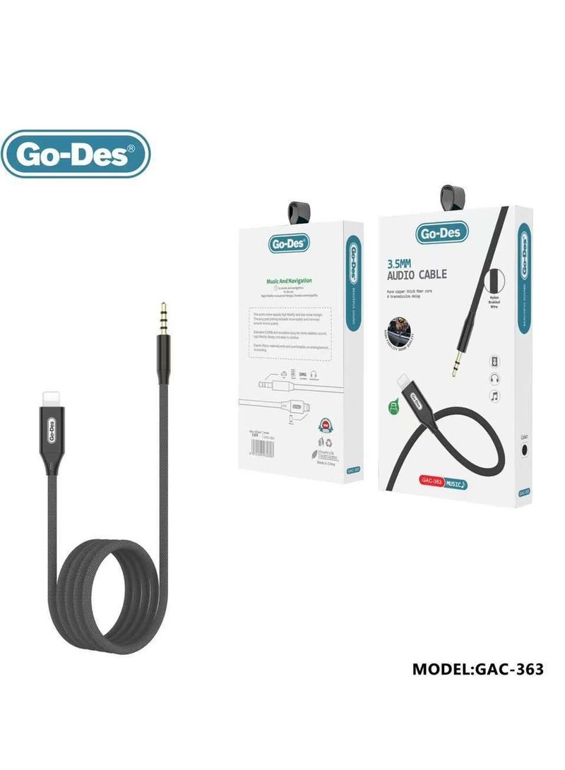 جو-ديز كابل Go Des Gac-363 Lightning إلى Aux مقاس 3.5 مم - Image 2