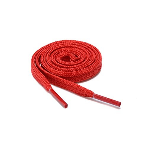 AOMIDI Flat Shoelaces Wide Shoes Lace 2 Pairs Wide Shoelaces Hollow Thick Flat Shoe Laces for Sneakers and Shoes (54" inches (137 cm), Red) - Image 5