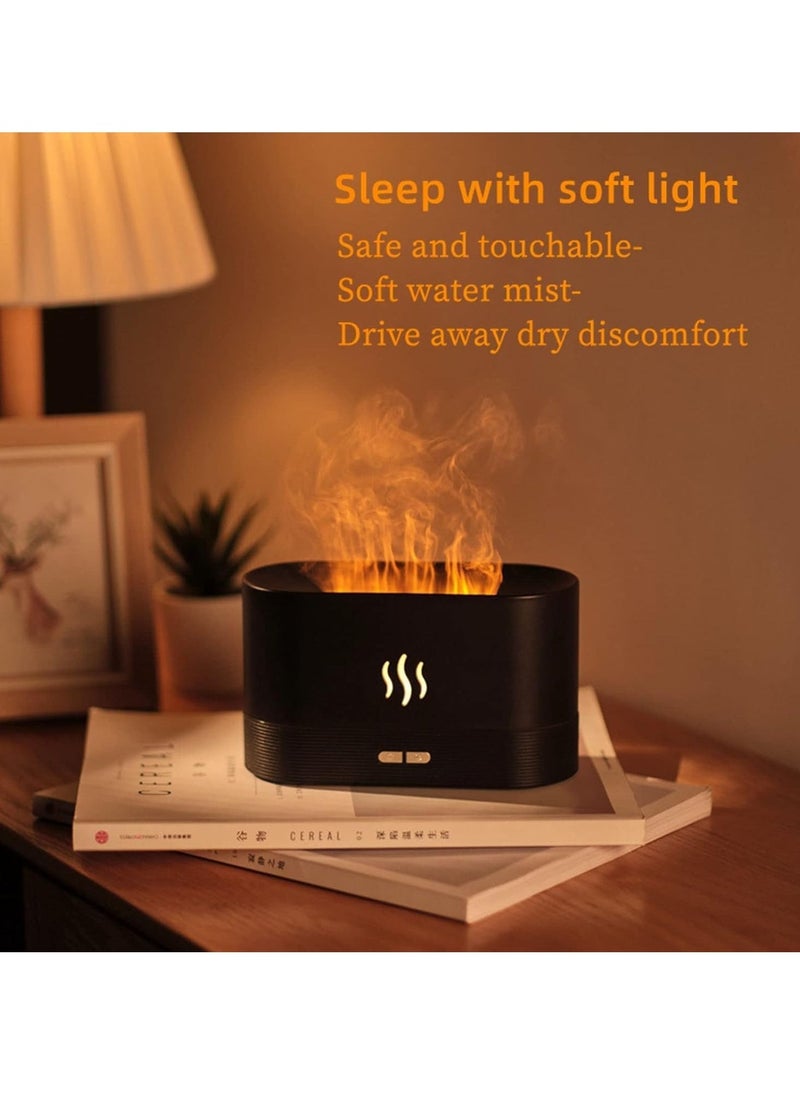 ELTRAZONE Flame Air Diffuser | Essential Aroma Oil Diffuser, Mini Portable Cool Mist Humidifier for Bedroom, Home, Spa, Office & Travel | Waterless Auto-Off Safety Feature | Elegant White & Black Design - Image 3