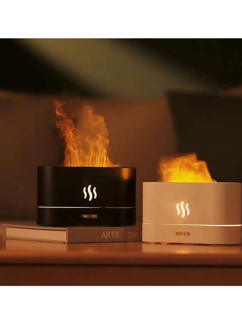 ELTRAZONE Flame Air Diffuser | Essential Aroma Oil Diffuser, Mini Portable Cool Mist Humidifier for Bedroom, Home, Spa, Office & Travel | Waterless Auto-Off Safety Feature | Elegant White & Black Design - Image 2