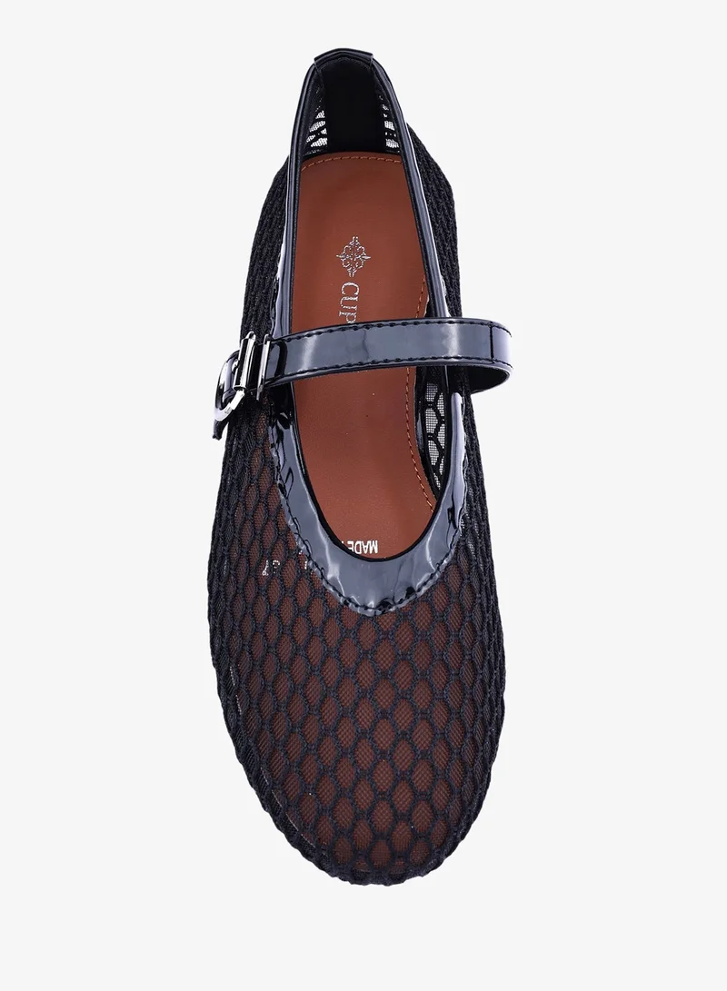 Cuple  Womens open weave mesh pattered ballerinas for Women | Best Price UAE