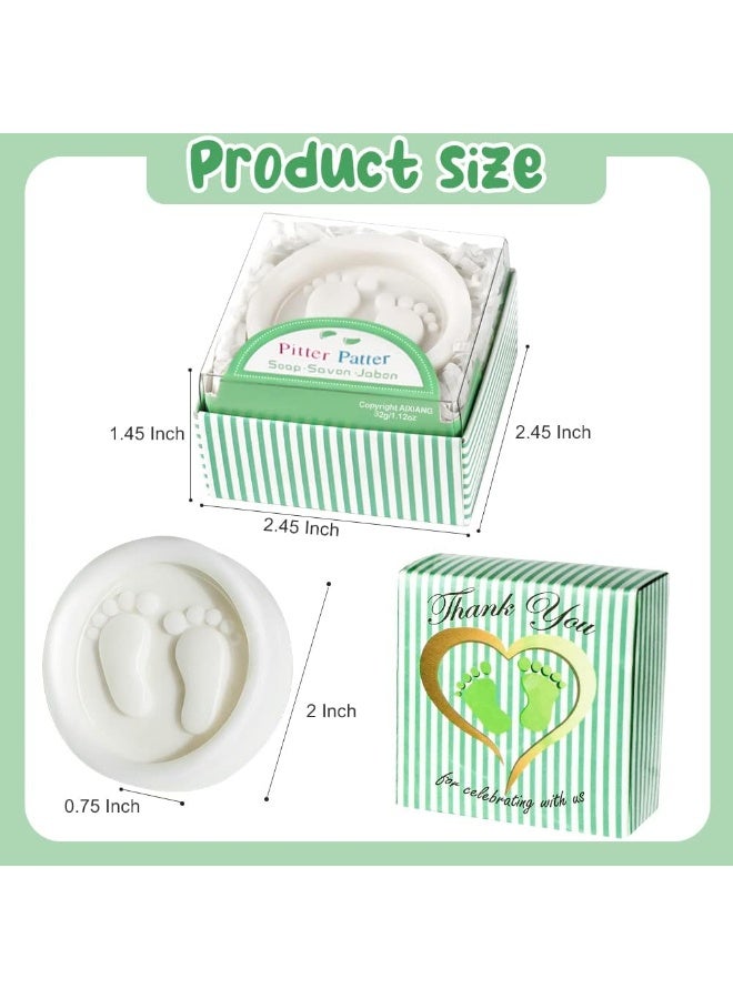 AIXIANG Cutest Handmade Pitter Patter Soap Favors Packaging (24 Pack) + 7" OH Baby Gold Cake Topper (1 Pack) for Baby Shower Favors and Decorations - Image 2