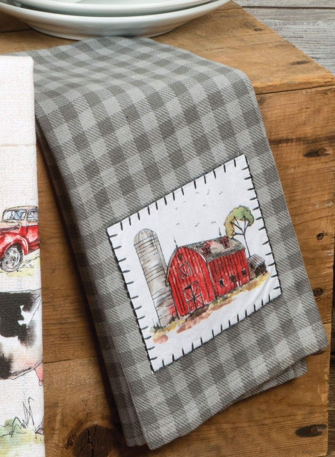 Kay Dee Designs Country Life Dual Purpose Terry Towel & Appliqued Tea Towel Kitchen Dishtowel Set of Farm Animals & Big Red Barn for Cleaning, Drying, Polishing and Baking - Image 4