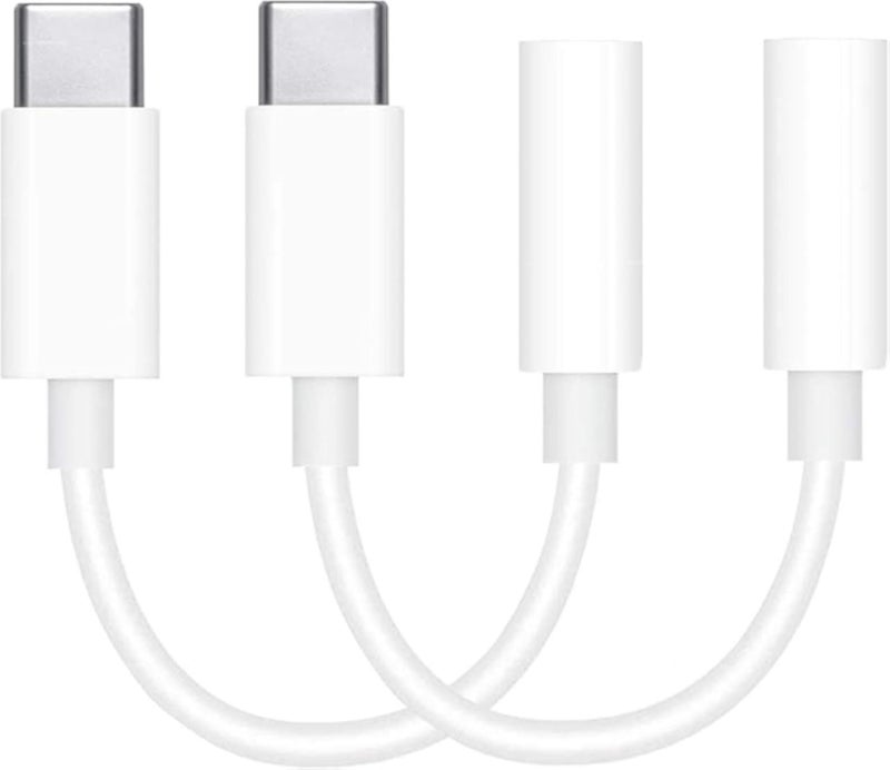 متجر MySouqEg | عبوة من قطعتين من محول USB-C إلى مقبس سماعة رأس 3.5 ملم، كابل توصيل سماعة أذن صوتي USB-C إلى مقبس سماعة رأس 3.5 ملم من النوع C