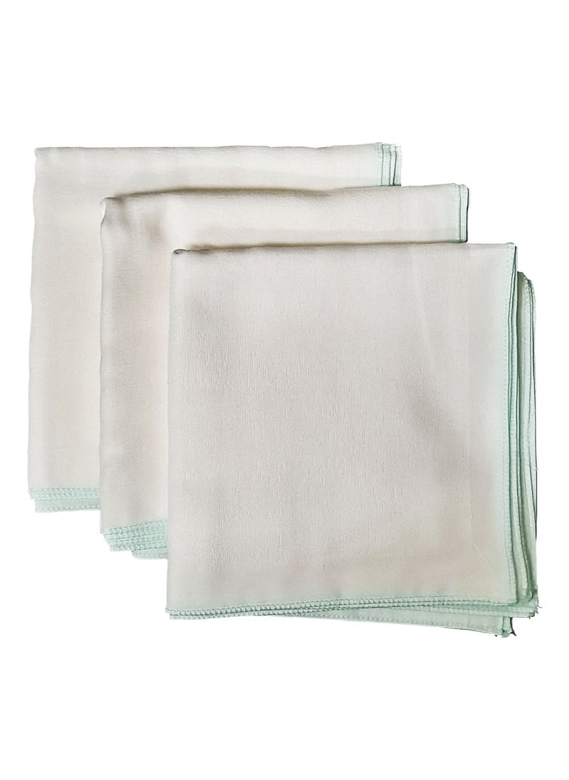 Generic AngelInMoms 15 Packs Natural Cotton 100 Soft Muslin Gauze Handkerchief Face Washcloths Makeup Remover Thin Towels Wide Size 14 inch x 14 inch Reusable Napkins Hankies Bath Towel Mint 