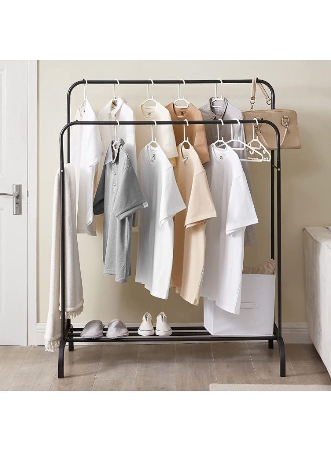 BLOOMING TIME Metal Garment Rack with Bottom Shelf – Multipurpose Clothes & Coat Organizer for Home Bedroom - Image 5