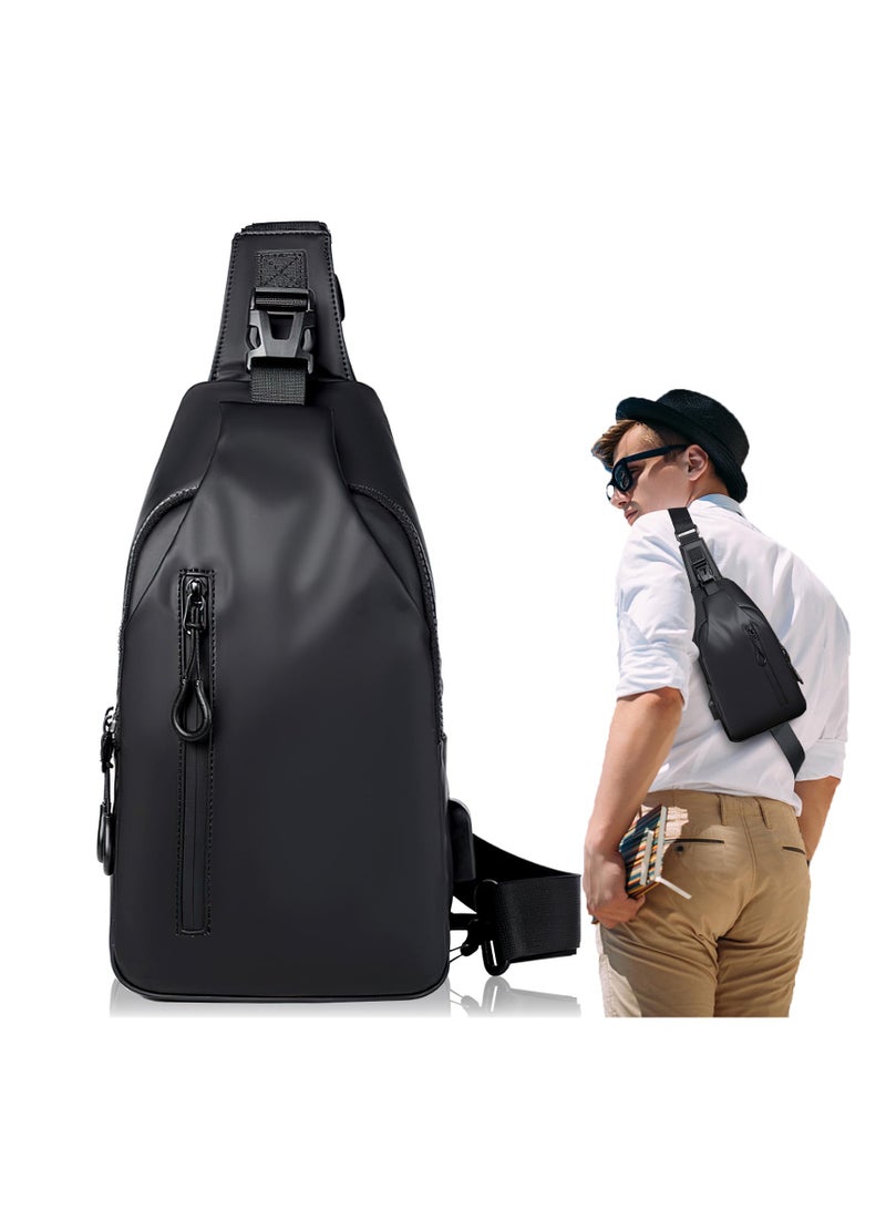 SOLARAE Sling Bags Chest Bag Backpack Shoulder Bag Crossbody Bags with USB Charging Port Mens Outdoor Waterproof Casual Bags Lightweight Sling Bag for Sports Outdoor Traveling - Image 1