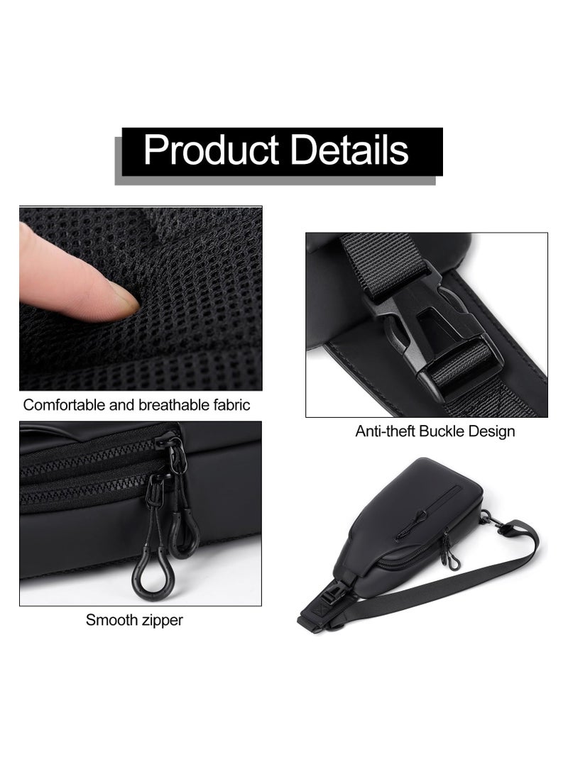 SOLARAE Sling Bags Chest Bag Backpack Shoulder Bag Crossbody Bags with USB Charging Port Mens Outdoor Waterproof Casual Bags Lightweight Sling Bag for Sports Outdoor Traveling - Image 5