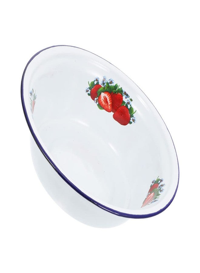 BESTonZON Enamel Deep Bowl 9.05 Inch Vintage Style Household Soup Server Noodle Bowl Salad Mixing Basin Kitchenware - Image 1