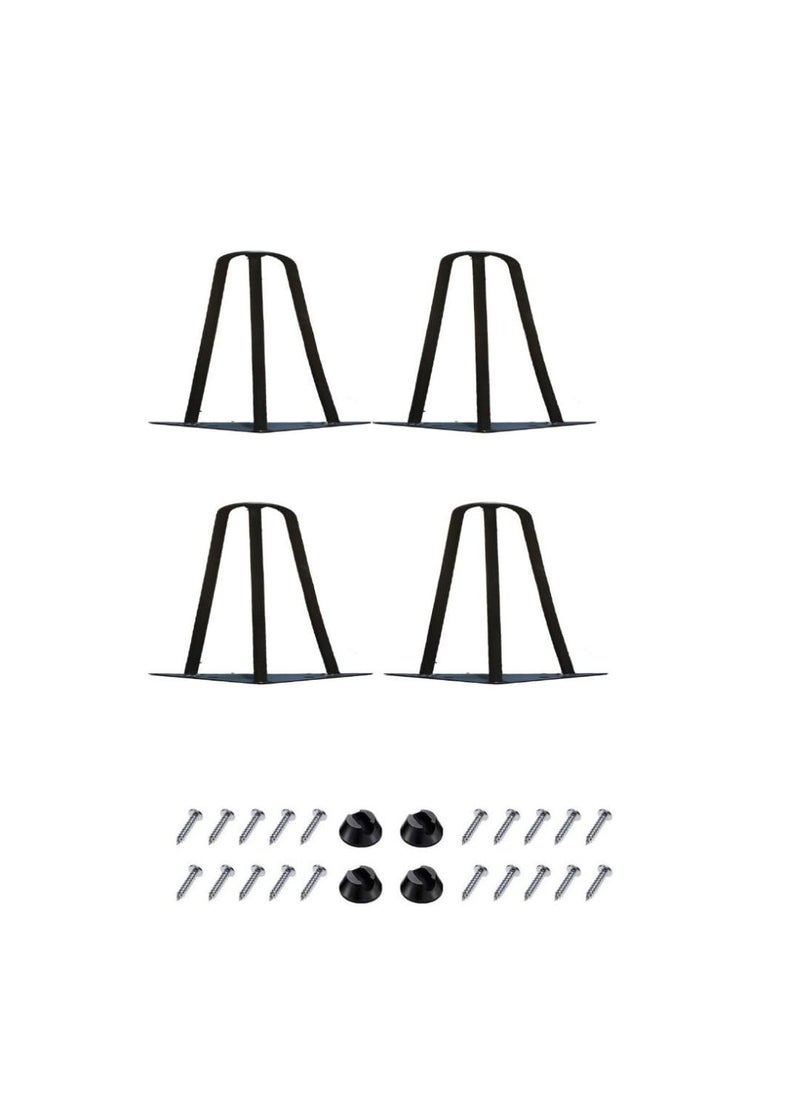 HIRVALL HIRVALL Hairpin Legs Industrial Heavy Duty Table Legs Metal Furniture Legs for Easily DIY Home Project Black 3Rod 6  - Image 1