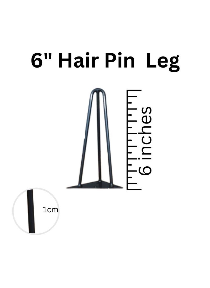 HIRVALL HIRVALL Hairpin Legs Industrial Heavy Duty Table Legs Metal Furniture Legs for Easily DIY Home Project Black 3Rod 6  - Image 3