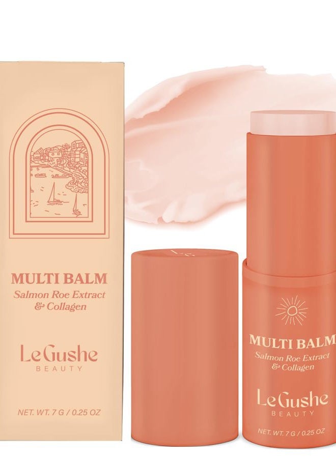 LE GUSHE All-in-One Face Balm Stick - Under Eye Brightener, Anti-Aging Under Eye Balm Stick with Salmon Roe Extract & Collagen - For Fine Lines & Wrinkles - Use on Face, Forehead, Neck - Image 1