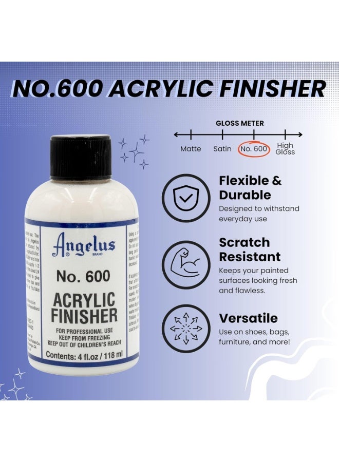 انجيلوس طلاء لامع نهائي للأعمال الجلدية – طلاء أكريليك شفاف بلمسة نهائية شبه لامعة إلى شديدة اللمعان – يحافظ على نعومة الجلد ويحميه من التشقق والتقشر – سهل الاستخدام بقطعة قماش أو إسفنجة أو فرشاة – عبوة 40 أونصة (600 مل) - Image 2
