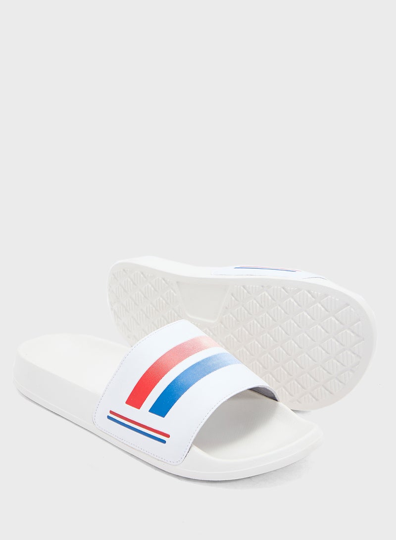 Seventy Five Stripes Detail Casual Slides  - Image 3