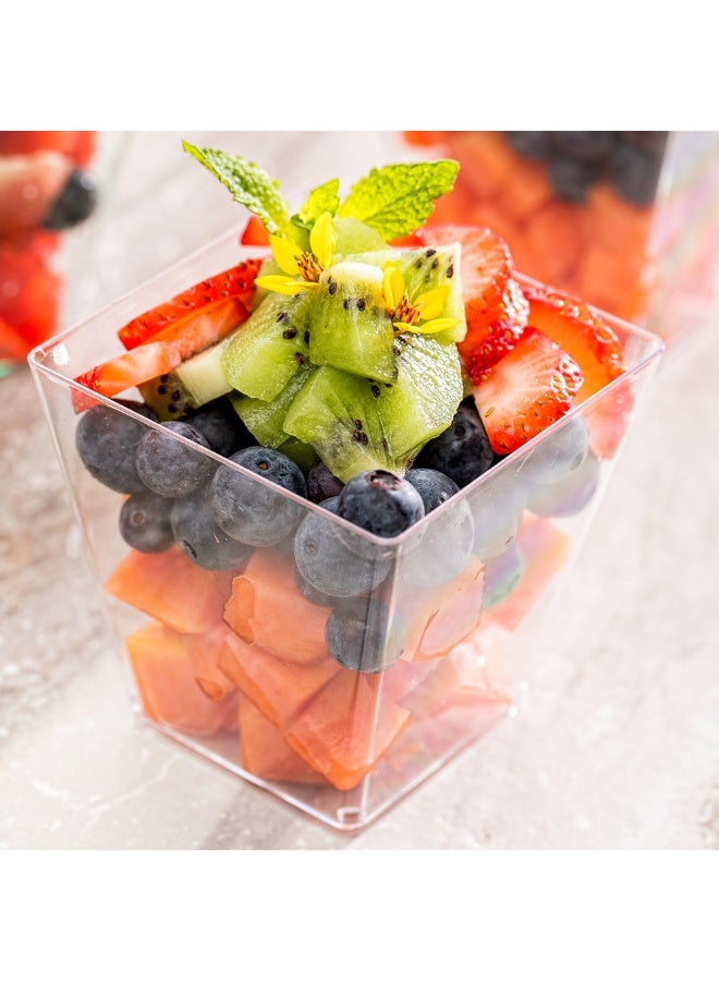 Restaurantware 8 Ounce Large Kova Cups, 20 Disposable Dessert Tumbler - Lids Sold Separately, Sturdy, Clear Plastic Appetizer Cups, For Mousse, Layered Cakes At Catered Events - Image 3