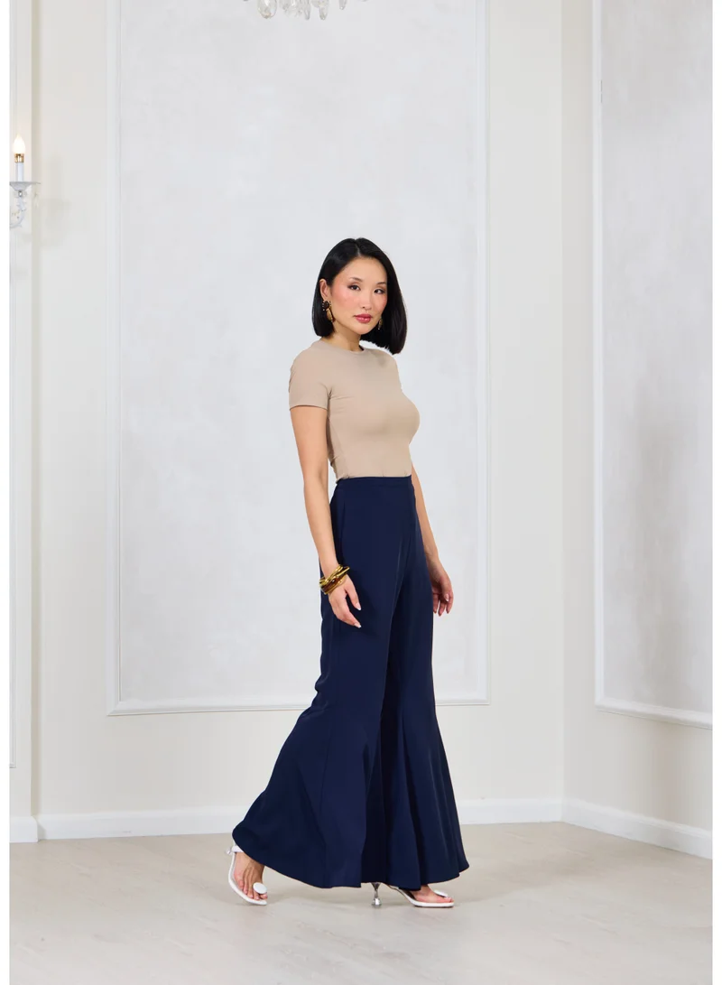 أشيتا فرنانديز High-Waist Wide-Leg Pants – Navy Blue