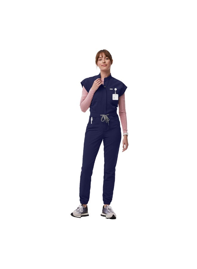 NIBEMINENT Zipper Mandarin Collar Nurse Scrub Jumpsuit Medical Uniforms Women Heathy Care Center Workwear Fashion Denti - Image 1