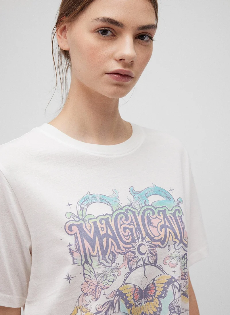 MAVI Printed White T-Shirt