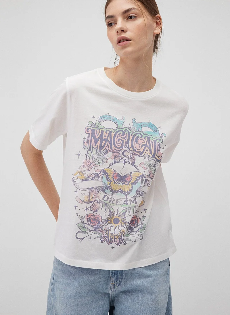 MAVI Printed White T-Shirt