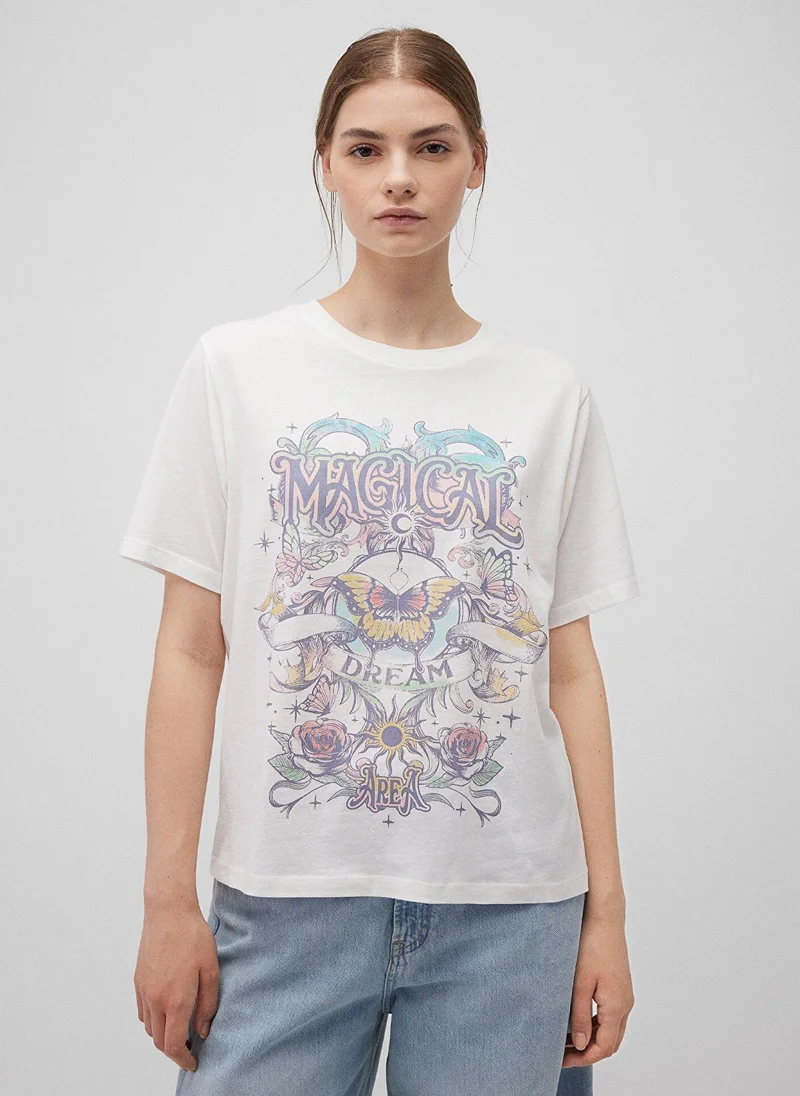MAVI Printed White T-Shirt