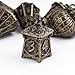 Cusdie 7Piece Lantern DND Dice SetMetal Dice with Skull Dice Bag Perfect for Tabletop RPGs Board Games Gifting and CollectingBronze - Image 4