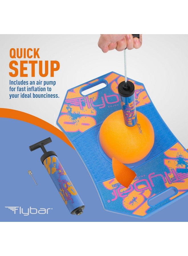 Flybar Flybar Pogo Trick Ball for Kids, Trick Bounce Board for Boys and Girls Ages 6+, Up to 160 lbs, Includes Pump, Easy to Carry Handle, Durable Plastic Deck Indoor, Outdoor Toy Pogo Jumper (Blue Dawn 2) - Image 2