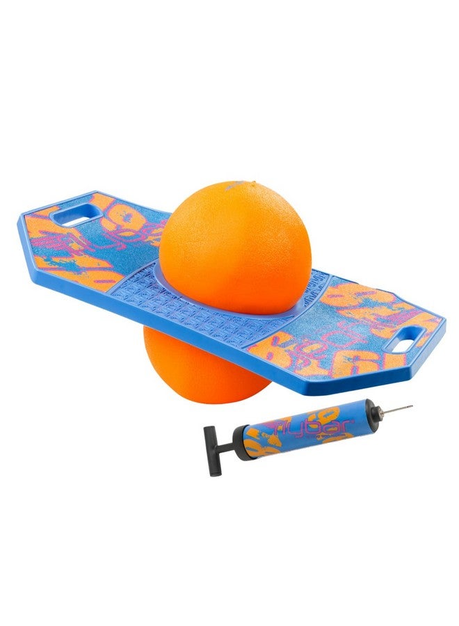 Flybar Flybar Pogo Trick Ball for Kids, Trick Bounce Board for Boys and Girls Ages 6+, Up to 160 lbs, Includes Pump, Easy to Carry Handle, Durable Plastic Deck Indoor, Outdoor Toy Pogo Jumper (Blue Dawn 2) - Image 1