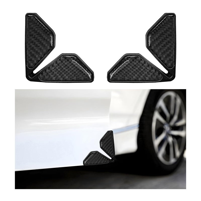 DXNQ 2 PCS Car Door Corner Protector Edge Guards, Real Carbon Fiber Anti-Collision Car Door Edge Protector, Self-Adhesive Decorative Auto Corner Protect, Vehicle Exterior Accessories (Black) - Image 1