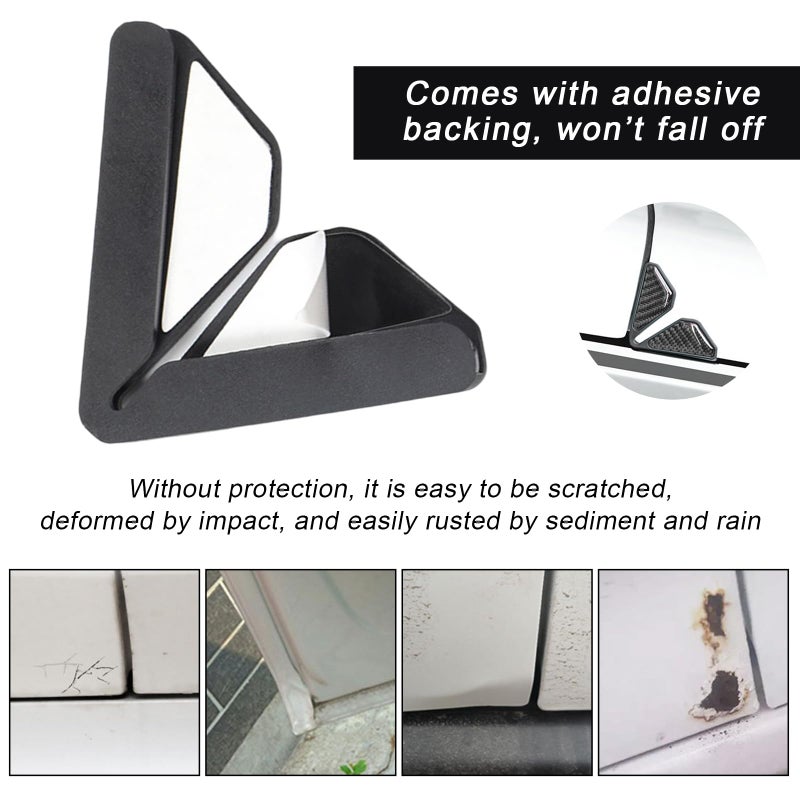 DXNQ 2 PCS Car Door Corner Protector Edge Guards, Real Carbon Fiber Anti-Collision Car Door Edge Protector, Self-Adhesive Decorative Auto Corner Protect, Vehicle Exterior Accessories (Black) - Image 3