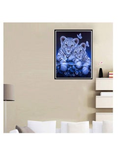 Excefore DIY 5D Diamond Painting by Number Kit Cute Tiger Rhinestone Embroidery Cross Stitch Ornaments Arts Craft Canvas Wall Decor Full Drilled Round Beads Diamond Painting Cross Stitch 23X30 cm  - Image 4