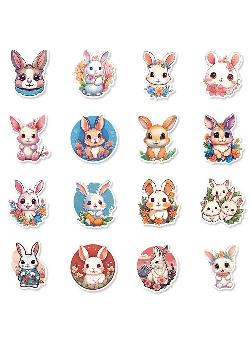 50-Piece Cute Rabbit Stickers Waterproof Bunny Vinyl Stickers for Laptop - Image 3