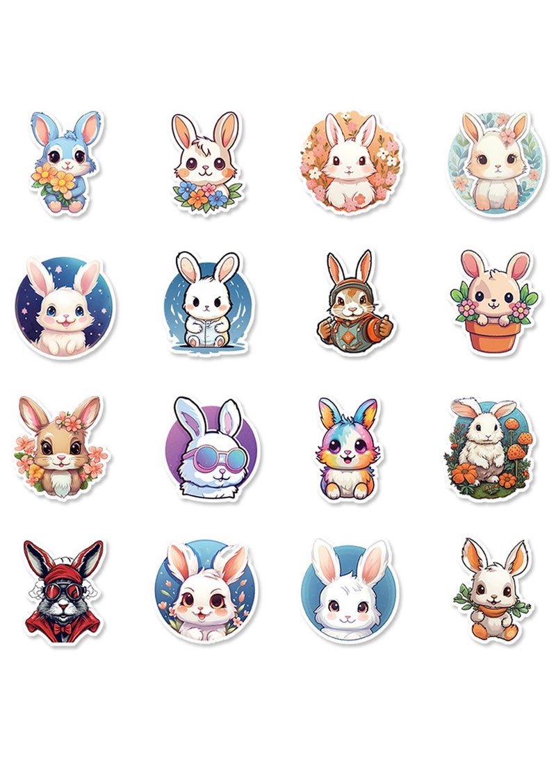 50-Piece Cute Rabbit Stickers Waterproof Bunny Vinyl Stickers for Laptop - Image 4