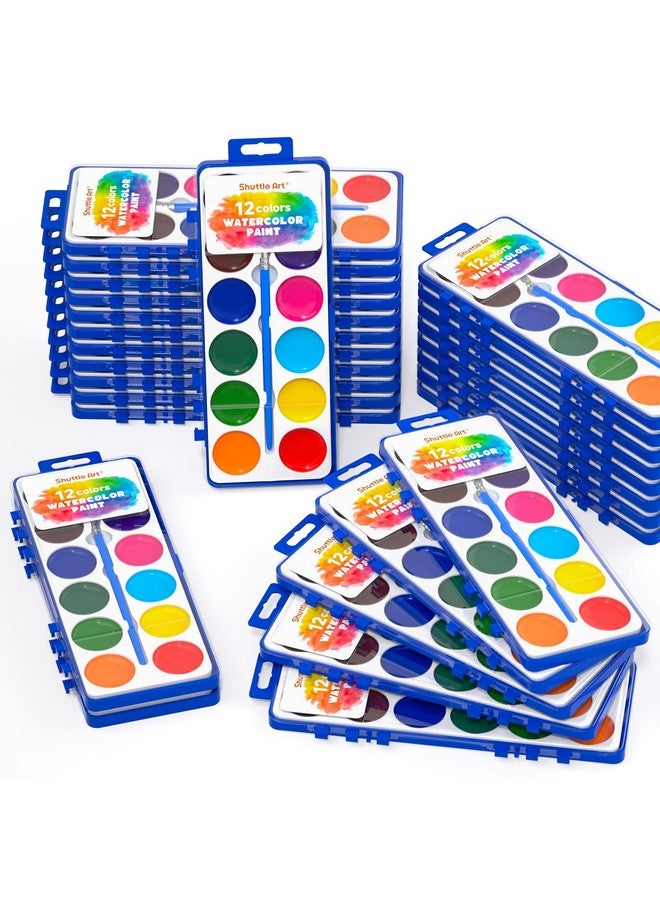 شاتل أرت مجموعة ألوان مائية من شاتل آرت، 12 لونًا، عبوة من 30 لونًا، مع فرش رسم للأطفال والكبار، ألوان قابلة للغسل للفصول الدراسية والحفلات ورياض الأطفال والأنشطة الفنية - Image 1