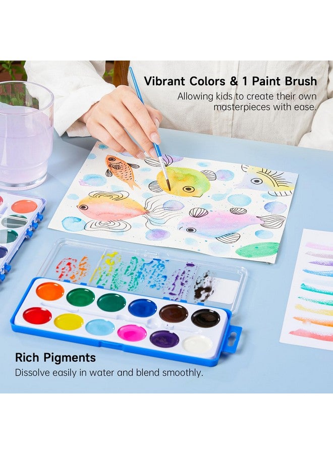 شاتل أرت مجموعة ألوان مائية من شاتل آرت، 12 لونًا، عبوة من 30 لونًا، مع فرش رسم للأطفال والكبار، ألوان قابلة للغسل للفصول الدراسية والحفلات ورياض الأطفال والأنشطة الفنية - Image 3